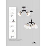 VIOKEF 4215200 | Elisa-VI Viokef stropne svjetiljke svjetiljka 4x E14 crno, bijelo, zlatno