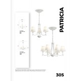 VIOKEF 4164100 | Patricia-VI Viokef visilice svjetiljka 3x E14 bijelo
