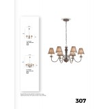 VIOKEF 4163600 | Fatima Viokef visilice svjetiljka 6x E14 sivo