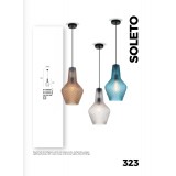 VIOKEF 4169301 | Soleto Viokef visilice svjetiljka 1x E27 plavo, prozirna, crno