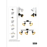 VIOKEF 4167200 | Harvey-VI Viokef spot svjetiljka elementi koji se mogu okretati 3x E14 crno, zlatno