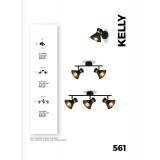 VIOKEF 4148400 | Kelly-VI Viokef spot svjetiljka elementi koji se mogu okretati 3x E14 crno, crveni bakar