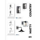 VIOKEF 4170700 | Country Viokef zidna svjetiljka 1x E27 IP44 crno, prozirna