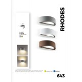 VIOKEF 4100700 | Rhodes Viokef zidna svjetiljka 1x E27 IP44 sivo, bijelo