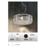 ZUMA LINE C0360-05B-F4AC | Prince Zuma Line stropne svjetiljke svjetiljka okrugli 5x G9 krom, prozirno, kristal